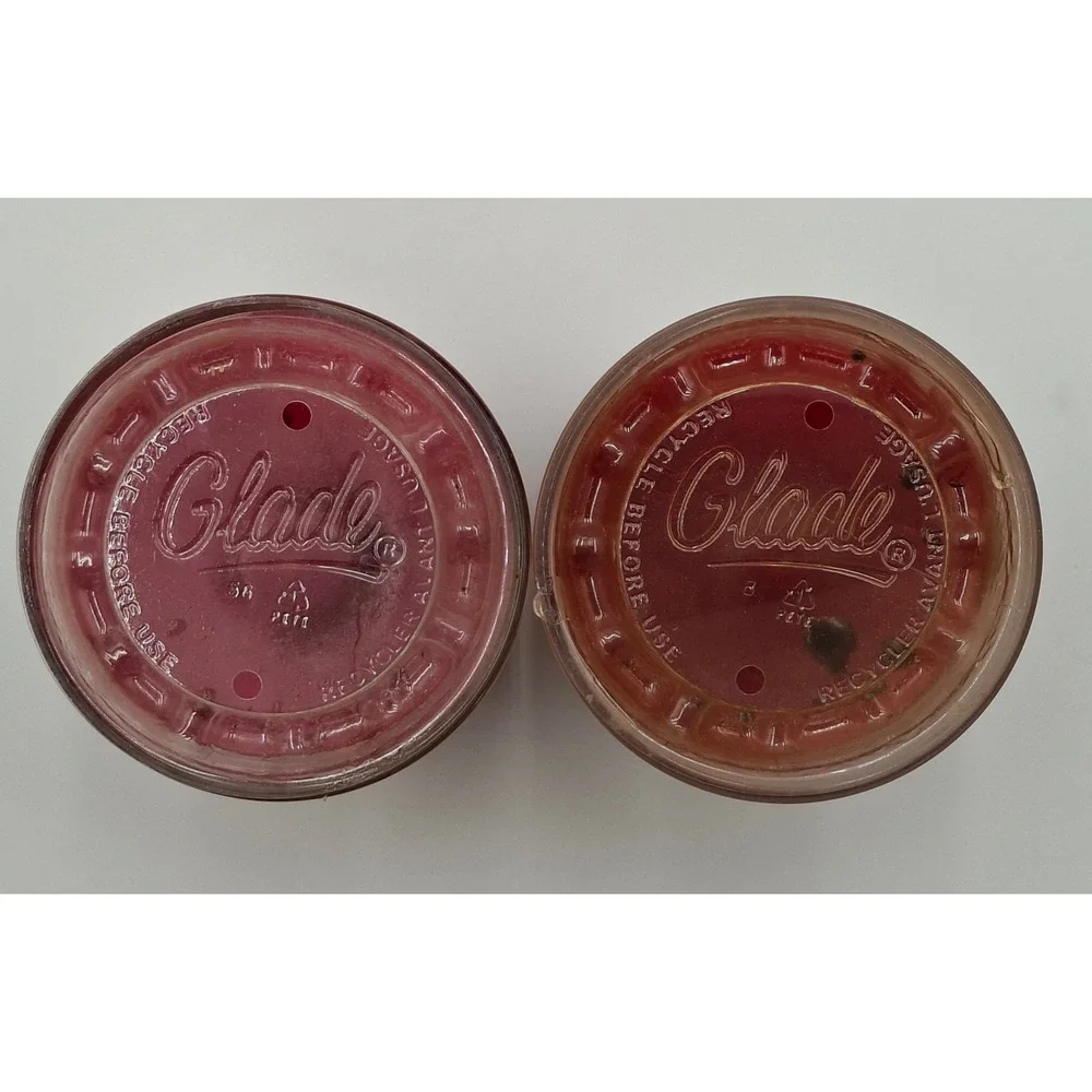 Glade Candle Set 4oz Apple Cinnamon & Fresh Berries Wild Raspberry Essential Oil